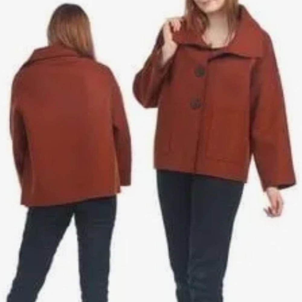 Papillon Rust Thick Fabric Short Jacket Contemporary Woman's Fashion Size S